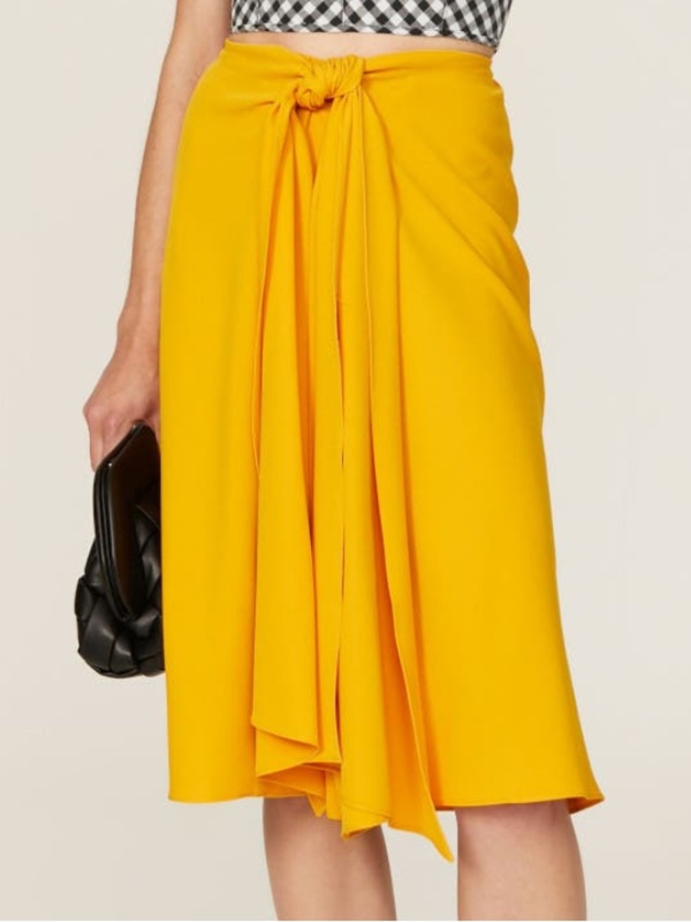 TOME Midi Tie Front Bow Skirt